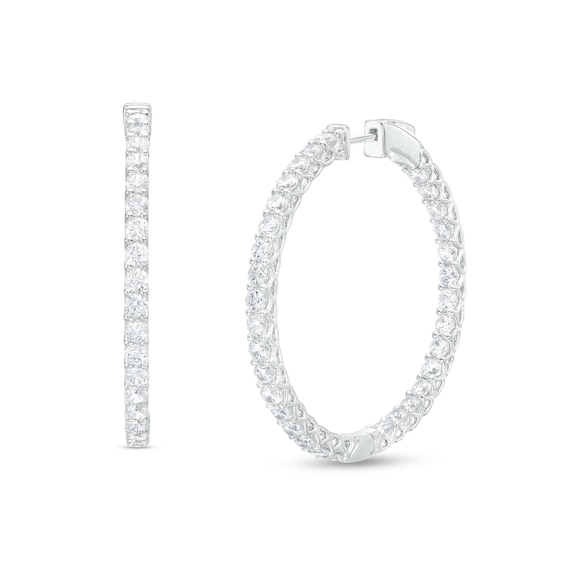 6 CT. T.w. Certified Lab-Grown Diamond Inside-Out Hoop Earrings in 14K White Gold (F/Si2)