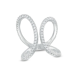 3/4 CT. T.W. Certified Lab-Grown Diamond Open Shank Loop Ring in 14K White Gold (F/SI2)