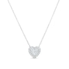 Thumbnail Image 1 of 1/2 CT. T.W. Certified Heart-Shaped Lab-Grown Multi-Diamond Frame Necklace in 14K White Gold (F/SI2)