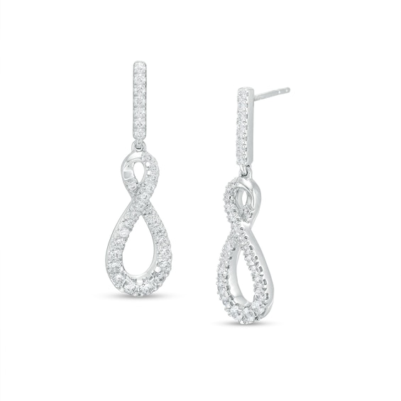 5/8 CT. T.w. Certified Lab-Grown Diamond Graduated Infinity Loop Drop Earrings in 14K White Gold (F/Si2)
