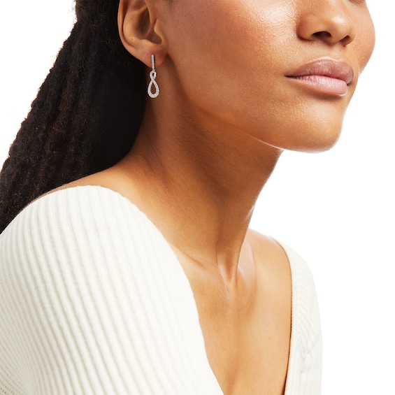 5/8 CT. T.w. Certified Lab-Grown Diamond Graduated Infinity Loop Drop Earrings in 14K White Gold (F/Si2)