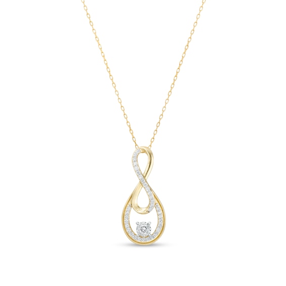 1/2 CT. T.w. Diamond Double Infinity Loop Pendant in 10K Gold