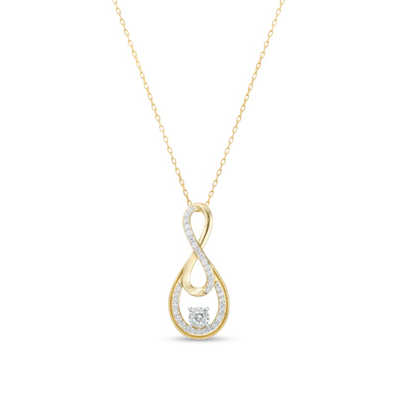 Main Image 1 of 1/2 CT. T.W. Diamond Double Infinity Loop Pendant in 10K Gold