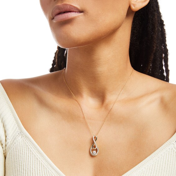 1/2 CT. T.w. Diamond Double Infinity Loop Pendant in 10K Gold