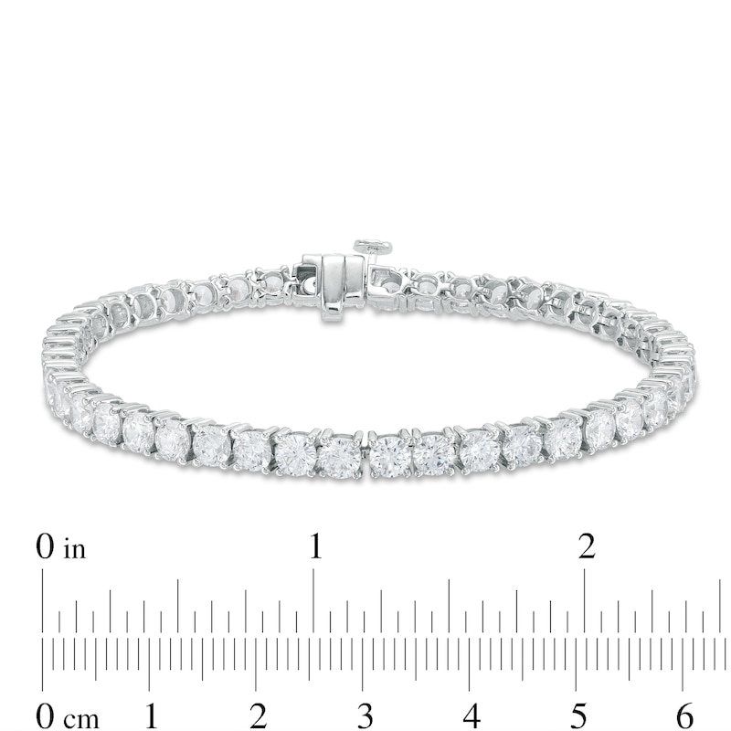 Main Image 3 of 10 CT. T.W. Certified Lab-Grown Diamond Tennis Bracelet in 14K White Gold (F/SI2) - 7.25"