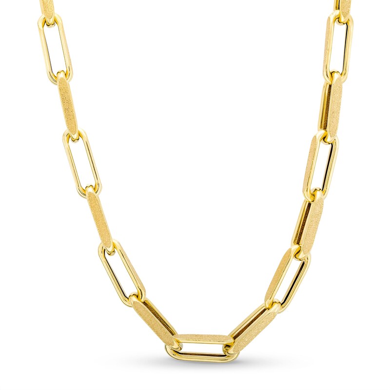 Main Image 1 of 5.0mm Paper Clip Chain Necklace in Hollow 10K Gold - 18&quot;