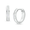 Thumbnail Image 1 of 1/4 CT. T.W. Diamond Huggie Hoop Earrings in 10K White Gold