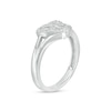 Thumbnail Image 3 of 1/20 CT. T.W. Diamond Double Heart Open Shank Ring in Sterling Silver