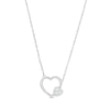 Thumbnail Image 1 of 1/8 CT. T.W Diamond Double Heart Necklace in Sterling Silver