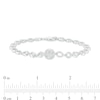 Thumbnail Image 4 of 1/20 CT. T.W. Diamond Open Circle and Teardrop Alternating Bracelet in Sterling Silver - 7.25"