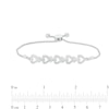 Thumbnail Image 3 of 1/20 CT. T.W. Diamond Five Open Hearts Bolo Bracelet in Sterling Silver - 9.5"