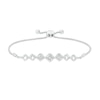 Thumbnail Image 1 of Diamond Accent Journey Square Frame Bracelet in Sterling Silver - 9.5"