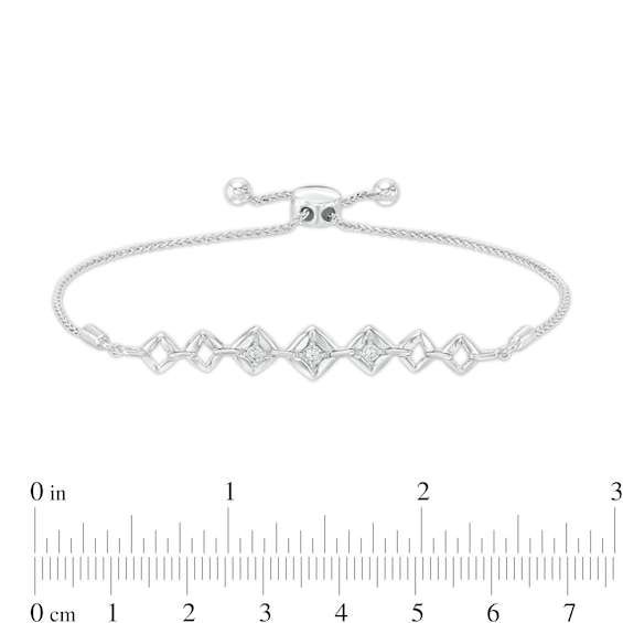 Diamond Accent Journey Square Frame Bracelet in Sterling Silver - 9.5"
