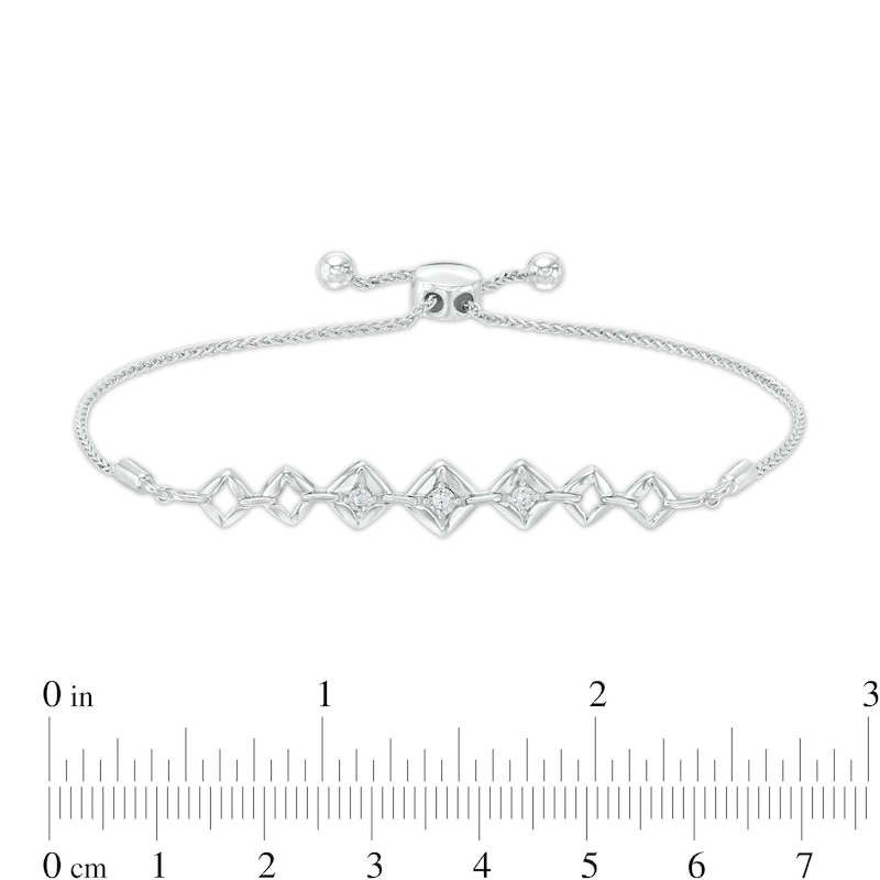 Diamond Accent Journey Square Frame Bracelet in Sterling Silver - 9.5"