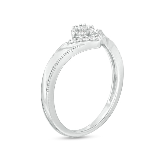 1/15 CT. T.w. Multi-Diamond Chevron Ring in Sterling Silver