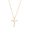 Thumbnail Image 0 of Diamond Accent Loop Cross Pendant in Sterling Silver with 14K Gold Plate