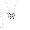 Thumbnail Image 3 of 1/8 CT. T.W. Black and White Diamond Butterfly Necklace in Sterling Silver
