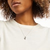 Thumbnail Image 2 of 1/8 CT. T.W. Black and White Diamond Wave Pendant in Sterling Silver with Back Rhodium