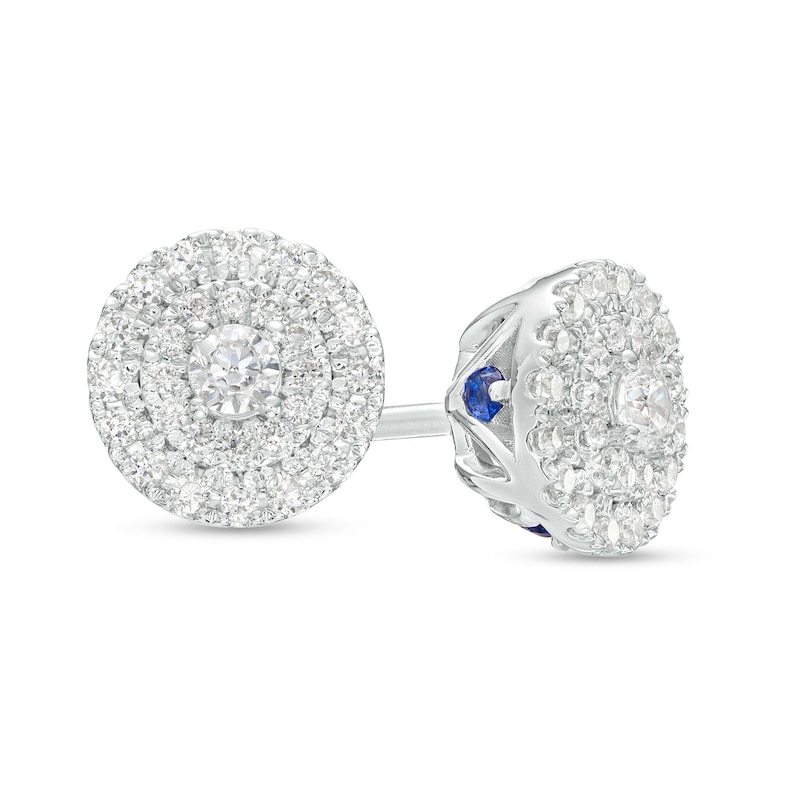 Main Image 1 of Vera Wang Love Collection 1/3 CT. T.W. Diamond Double Frame Stud Earrings in 10K White Gold