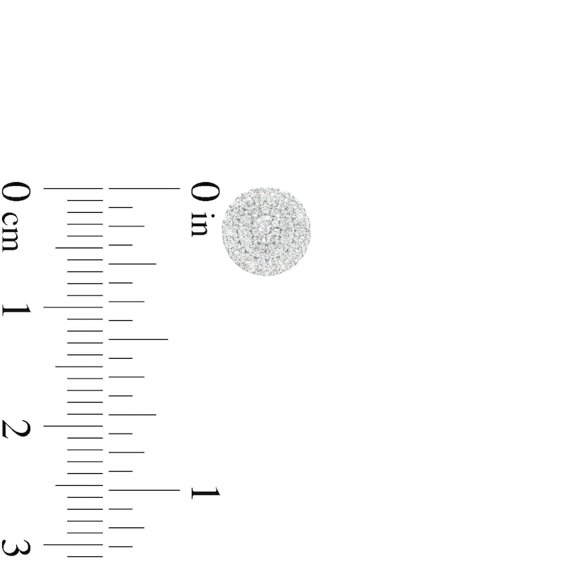 Main Image 3 of Vera Wang Love Collection 1/3 CT. T.W. Diamond Double Frame Stud Earrings in 10K White Gold