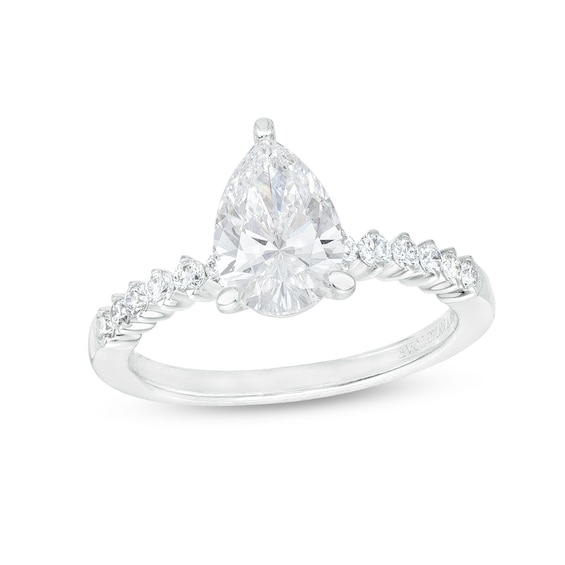 True Lab-Grown Diamonds by Vera Wang Love 1-3/4 CT. T.w. Pear-Shaped Engagement Ring in 14K White Gold (F/Vs2)