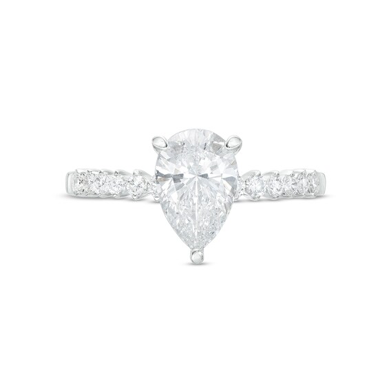 True Lab-Grown Diamonds by Vera Wang Love 1-3/4 CT. T.w. Pear-Shaped Engagement Ring in 14K White Gold (F/Vs2)