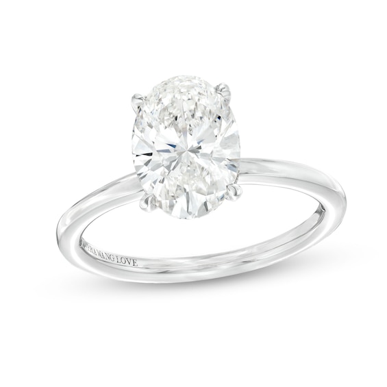 True Lab-Grown Diamonds by Vera Wang Love 2 CT. T.w. Oval Hidden Halo Engagement Ring in 14K White Gold (F/Vs2)