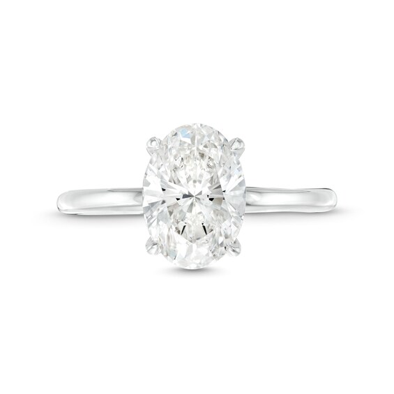 True Lab-Grown Diamonds by Vera Wang Love 2 CT. T.w. Oval Hidden Halo Engagement Ring in 14K White Gold (F/Vs2)