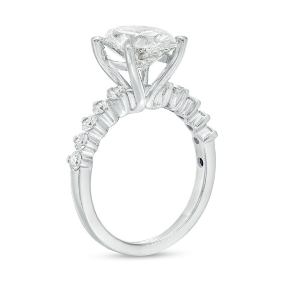 True Lab-Grown Diamonds by Vera Wang Love 3-1/2 CT. T.w. Oval-Shaped Engagement Ring in 14K White Gold (F/Vs2)