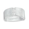 Thumbnail Image 1 of Vera Wang Men's 3/4 CT. T.W. Certified Lab-Grown Diamond Trio Wedding Band in 14K White Gold (F/VS2)
