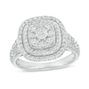 Thumbnail Image 1 of 1 CT. T.W. Diamond Triple Cushion-Shaped Double Frame Ring in 10K White Gold