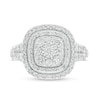 Thumbnail Image 4 of 1 CT. T.W. Diamond Triple Cushion-Shaped Double Frame Ring in 10K White Gold