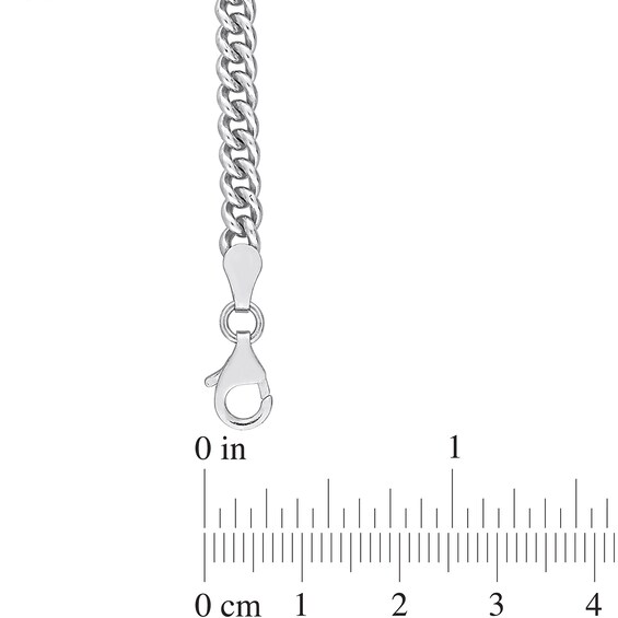 4.4mm Curb Chain Anklet in Sterling Silver - 9"
