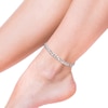 Thumbnail Image 1 of 5.5mm Figaro Chain Anklet in Sterling Silver - 9"