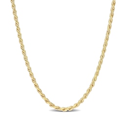 2.2mm Rope Chain Necklace in Sterling Silver with Yellow Rhodium - 16"