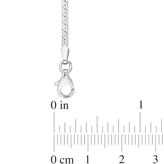 2.0mm Herringbone Chain Necklace in Sterling Silver