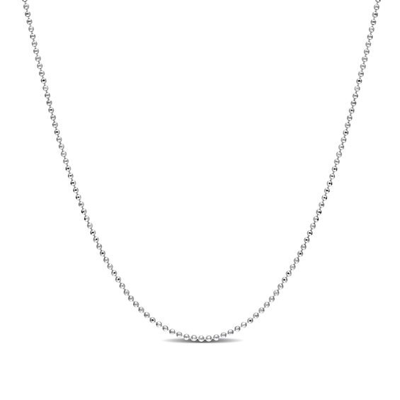 1.0mm Bead Chain Necklace in Sterling Silver - 20"