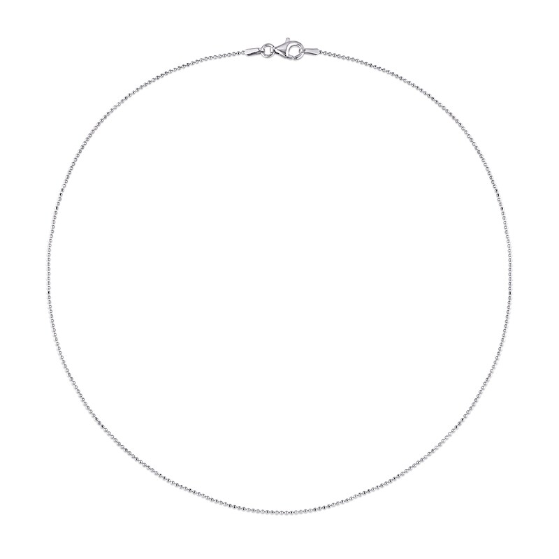 Main Image 3 of 1.0mm Bead Chain Necklace in Sterling Silver - 16"