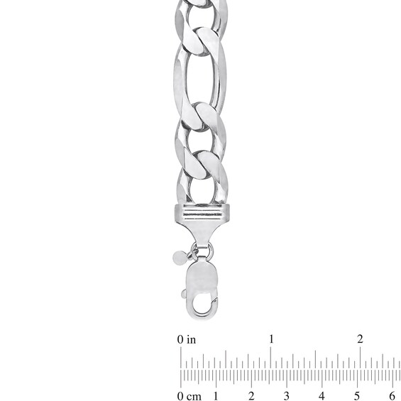 Ladies' 14.5mm Figaro Chain Bracelet in Sterling Silver - 9"