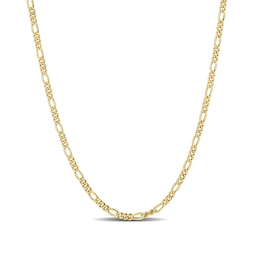2.2mm Figaro Chain Necklace in Sterling Silver with Yellow Rhodium - 20"