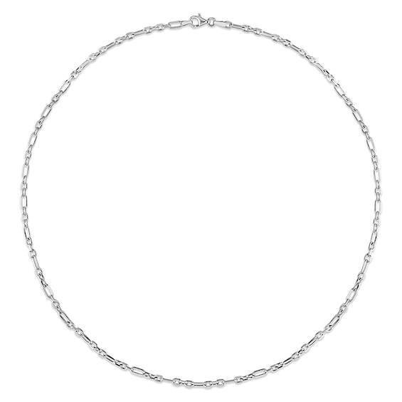 3.0mm Figaro Chain Necklace in Sterling Silver - 20"