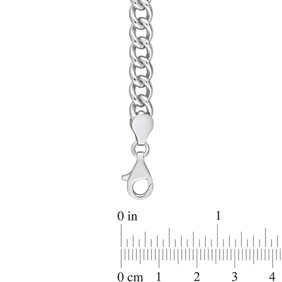 6.5mm Curb Chain Anklet in Sterling Silver - 9"
