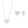 Thumbnail Image 0 of 1/5 CT. T.W. Heart-Shaped Multi-Diamond Pendant and Stud Earrings Set in Sterling Silver