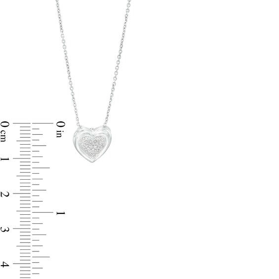 1/5 CT. T.w. Heart-Shaped Multi-Diamond Pendant and Stud Earrings Set in Sterling Silver