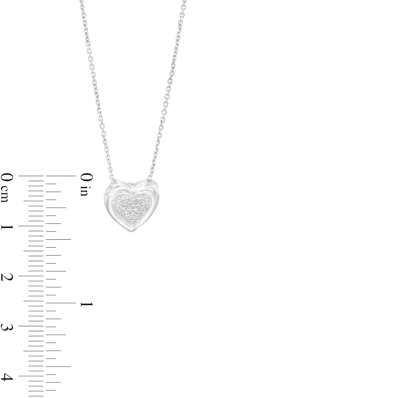 1/5 CT. T.W. Heart-Shaped Multi-Diamond Pendant and Stud Earrings Set in Sterling Silver