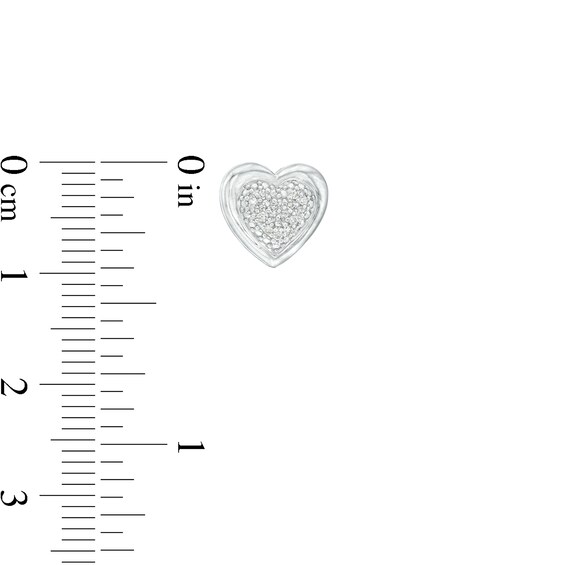 1/5 CT. T.w. Heart-Shaped Multi-Diamond Pendant and Stud Earrings Set in Sterling Silver
