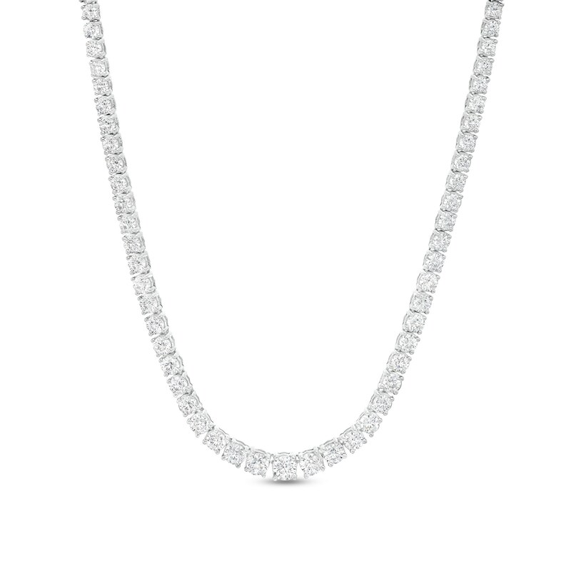 Main Image 1 of 10 CT. T.W. Certified Lab-Grown Diamond Graduated Riviera Necklace in 14K White Gold (F/SI2)