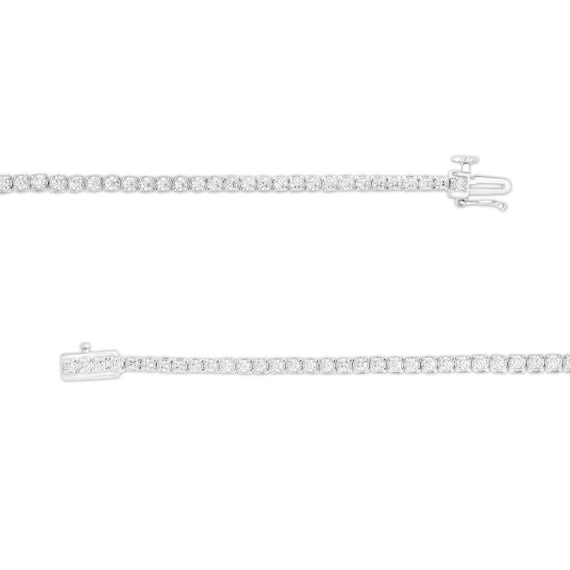 Main Image 3 of 10 CT. T.W. Certified Lab-Grown Diamond Graduated Riviera Necklace in 14K White Gold (F/SI2)