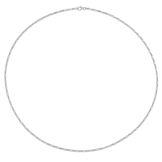 2.2mm Figaro Chain Necklace in Sterling Silver - 24"