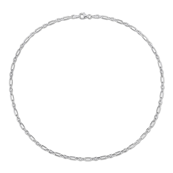 3.0mm Figaro Chain Necklace in Sterling Silver - 16"